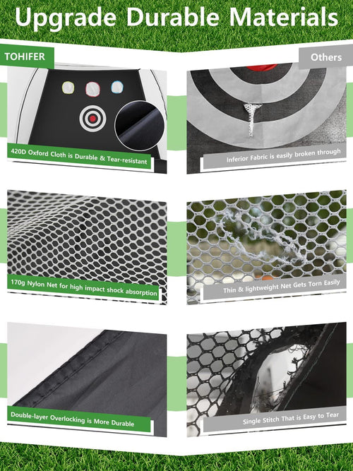 Golf Practice Net, 10x7ft Golf Hitting Aids Nets for Backyard Driving Chipping, Home Golf Swing Training