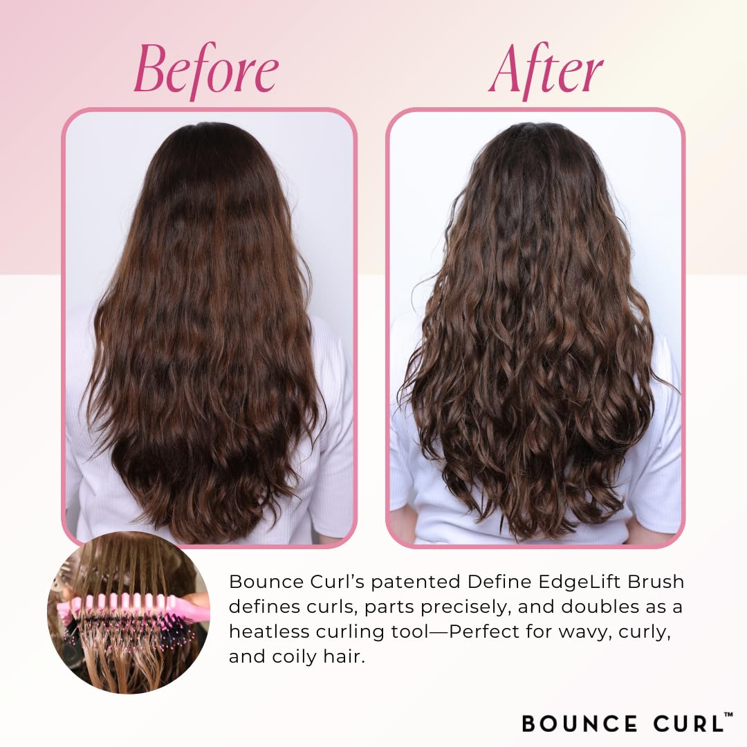 Bounce Curl Define EdgeLift Brush, 5-in-1 Tool for Effortlessly Defined Curls, Waves & Coils, Reduces Frizz - Teal