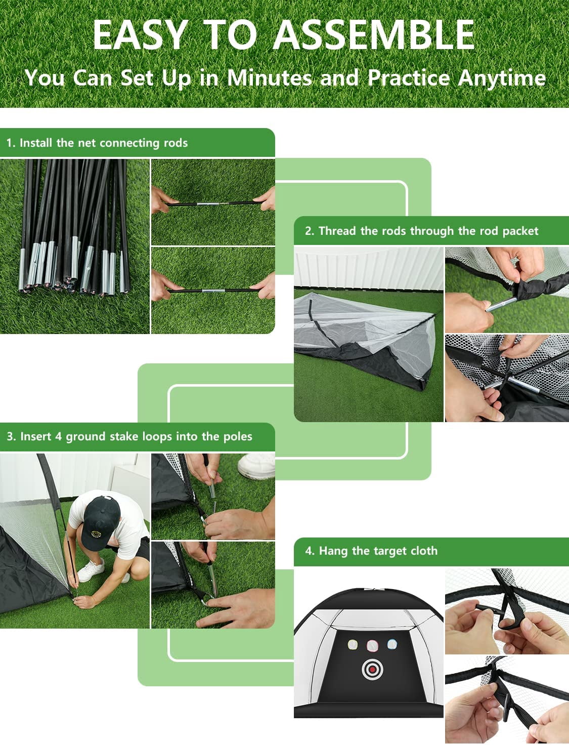 Golf Practice Net, 10x7ft Golf Hitting Aids Nets for Backyard Driving Chipping, Home Golf Swing Training