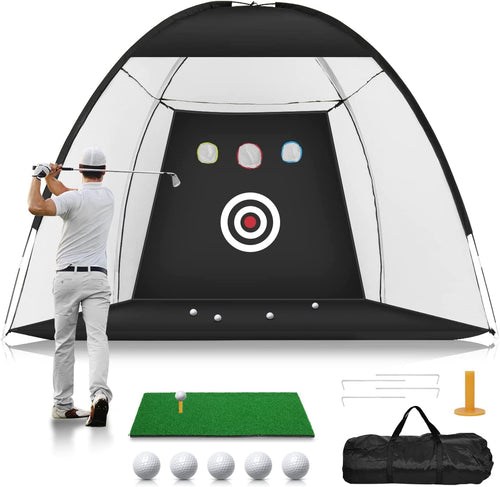 Golf Practice Net, 10x7ft Golf Hitting Aids Nets for Backyard Driving Chipping, Home Golf Swing Training